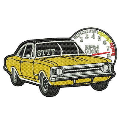 Matriz de matriz Matriz De Bordado Carro Clássico Com Contorno